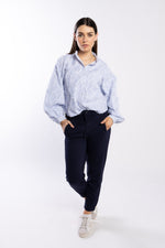 8043 - Fray Shirt - Blue Stripe