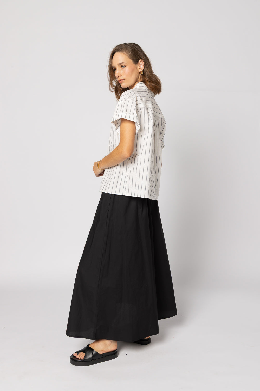 8047 - Fonze Shirt - White/Black Stripe