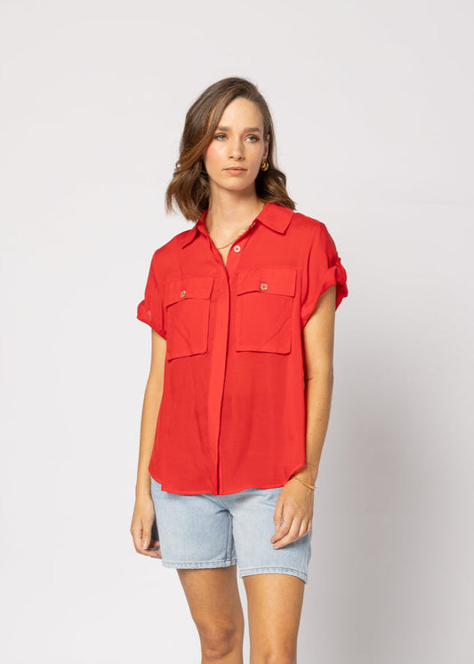 8049 - Lynn Shirt - Fire Red