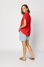 8049 - Lynn Shirt - Fire Red