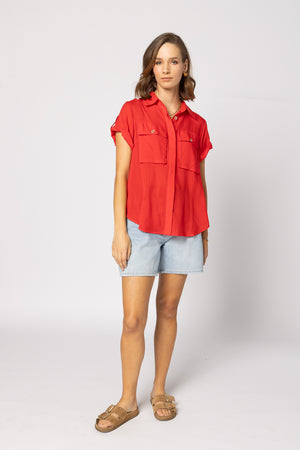 8049 - Lynn Shirt - Fire Red