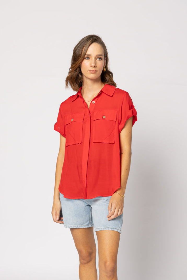 8049 - Lynn Shirt - Fire Red