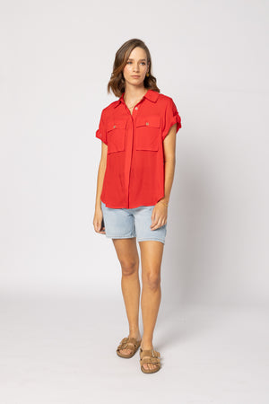 8049 - Lynn Shirt - Fire Red