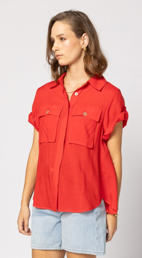 8049 - Lynn Shirt - Fire Red