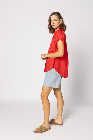 8049 - Lynn Shirt - Fire Red