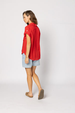 8049 - Lynn Shirt - Fire Red