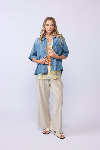 TORI DENIM SHIRT - BLUE WASH