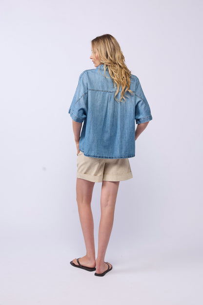 TORI DENIM SHIRT - BLUE WASH
