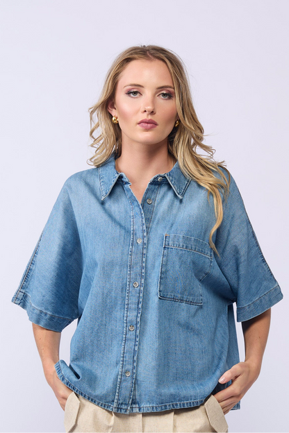 TORI DENIM SHIRT - BLUE WASH