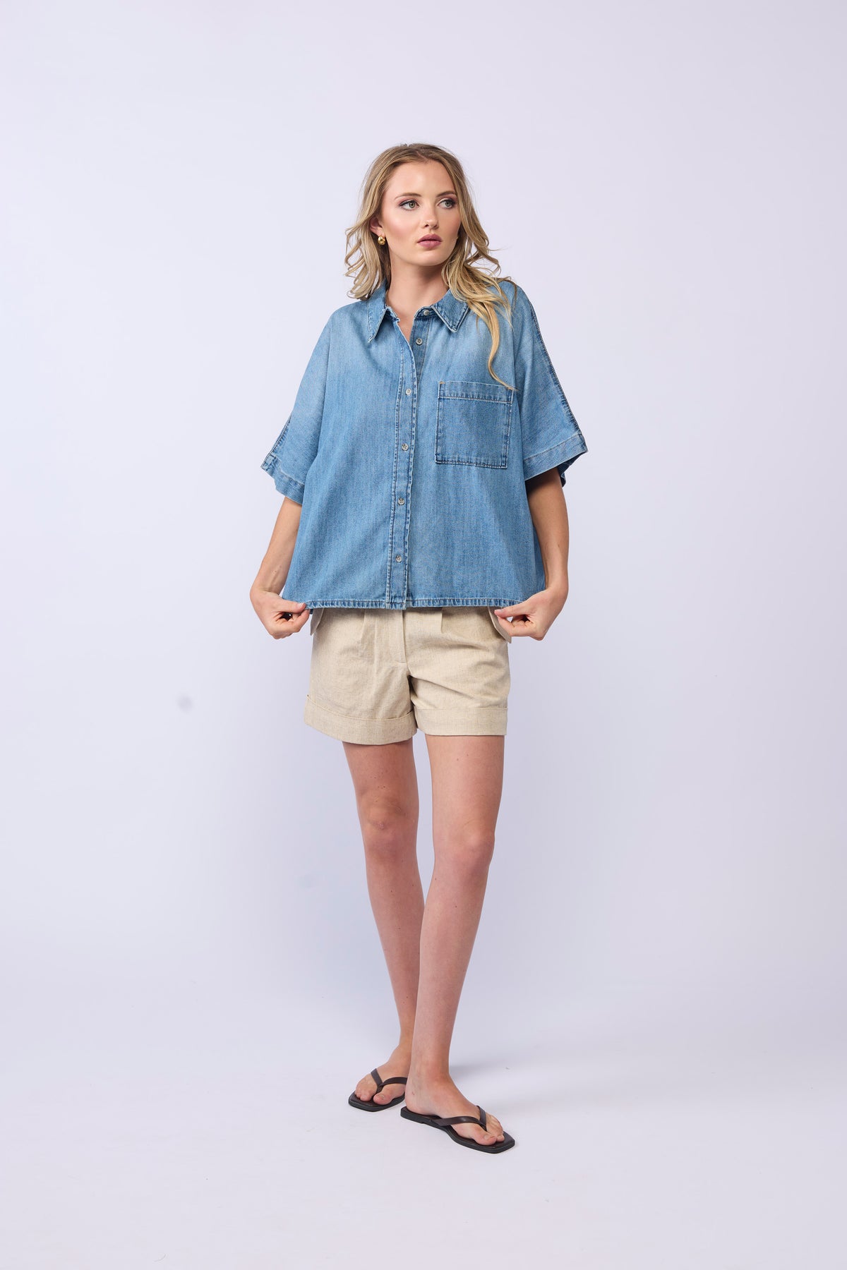 TORI DENIM SHIRT - BLUE WASH