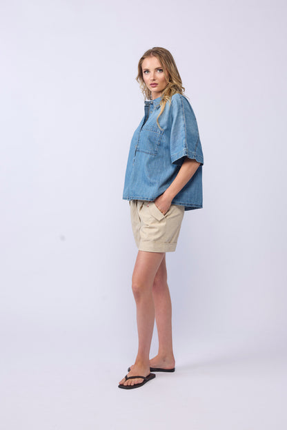 TORI DENIM SHIRT - BLUE WASH