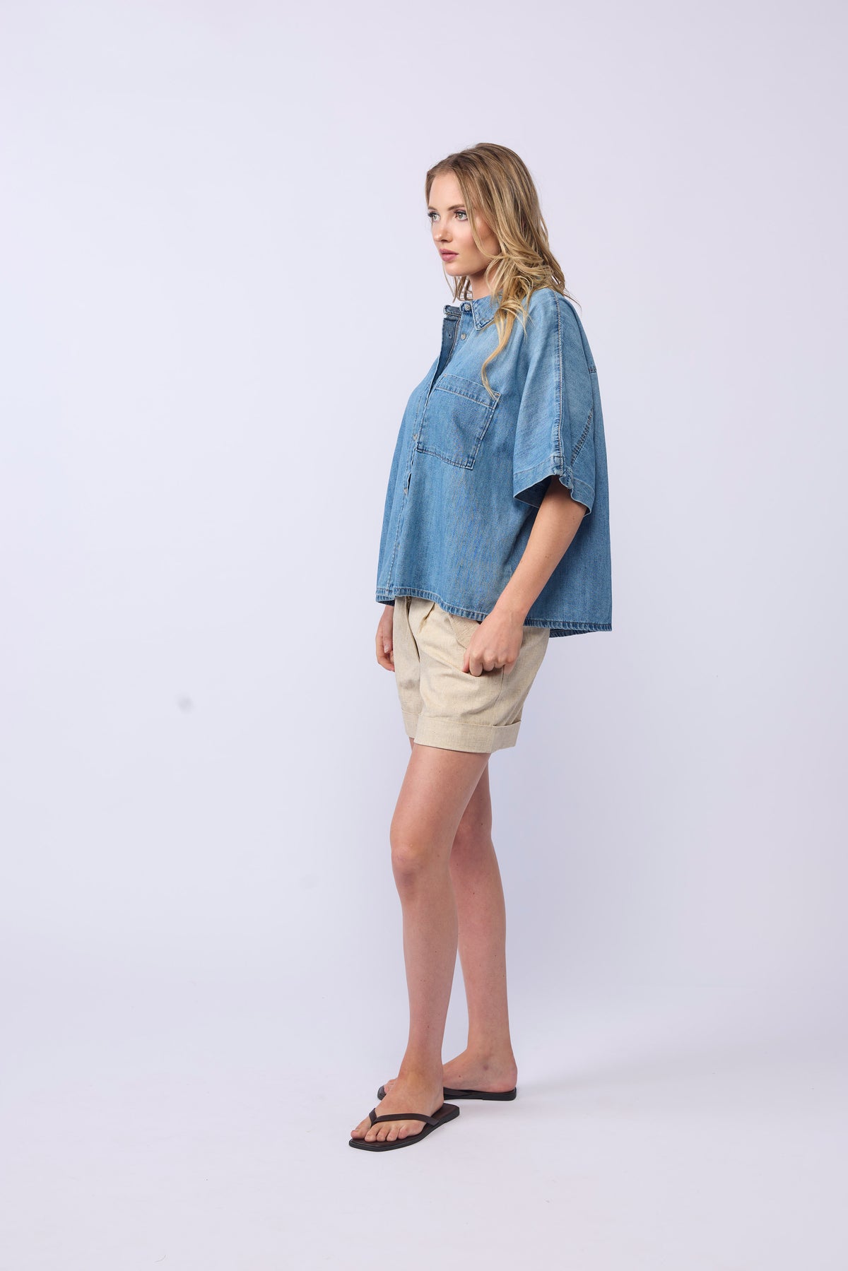 TORI DENIM SHIRT - BLUE WASH