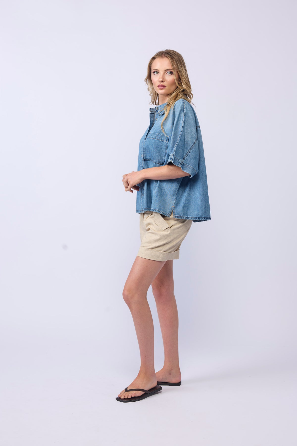 TORI DENIM SHIRT - BLUE WASH