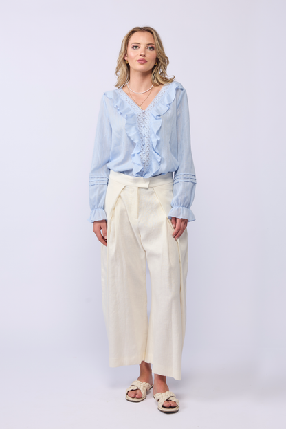 AMELIA BLOUSE L/S - SOFT BLUE