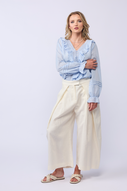 AMELIA BLOUSE L/S - SOFT BLUE