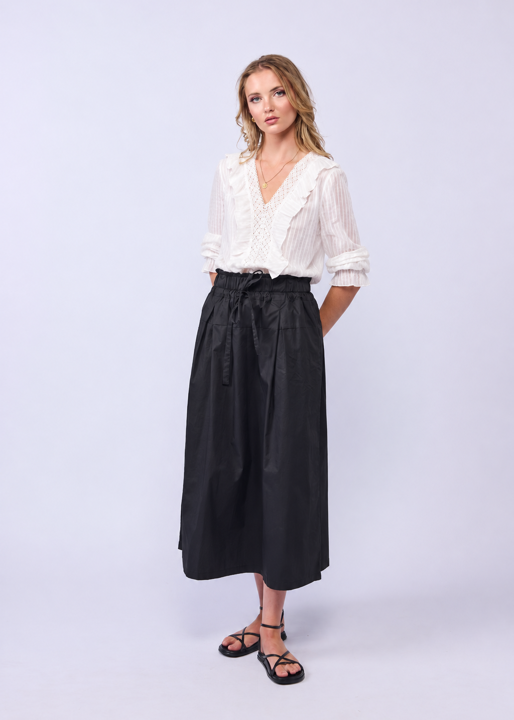 *NEW ARRIVAL* 1312 - Amelia Blouse LONG SLEEVE - White