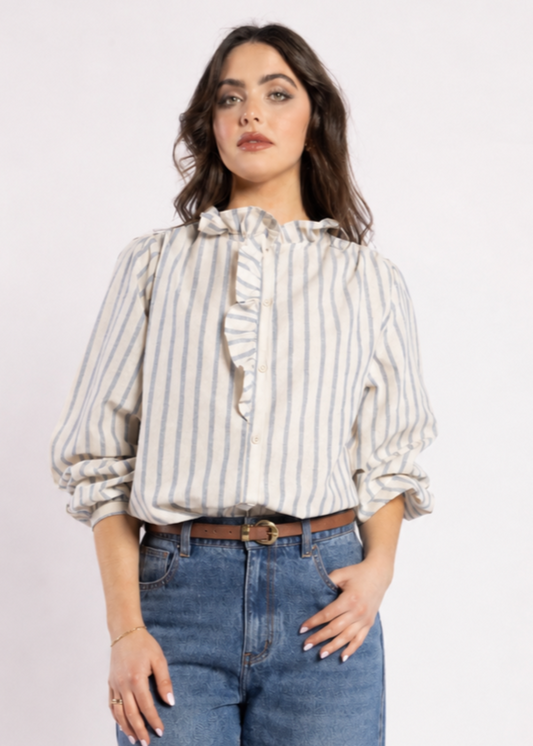 1330 - Cest La Vive Blouse - Metallic Stripe