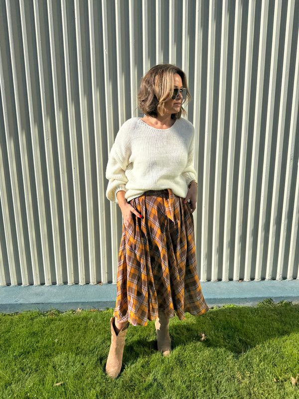 6051 - Claire Skirt - Autumn Check