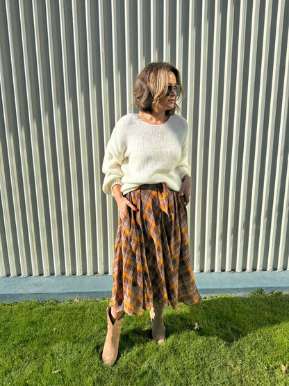 6051 - Claire Skirt - Autumn Check
