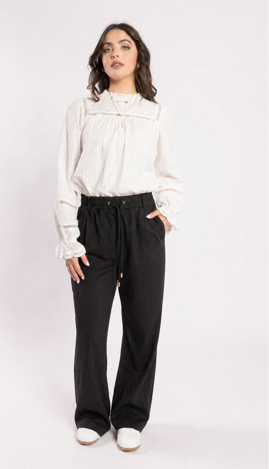 1329 - Bon Jour Blouse - White