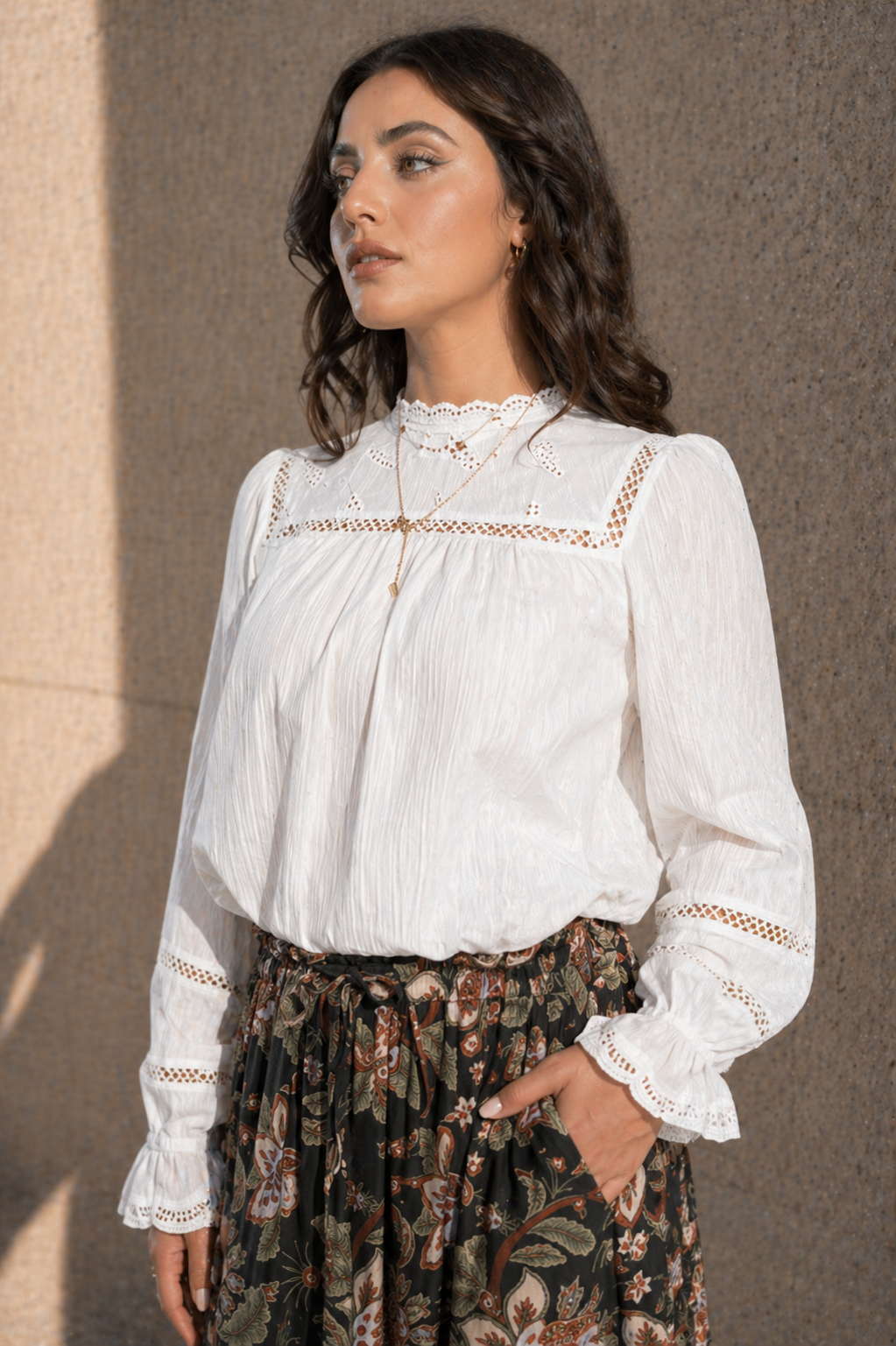 1329 - Bon Jour Blouse - White