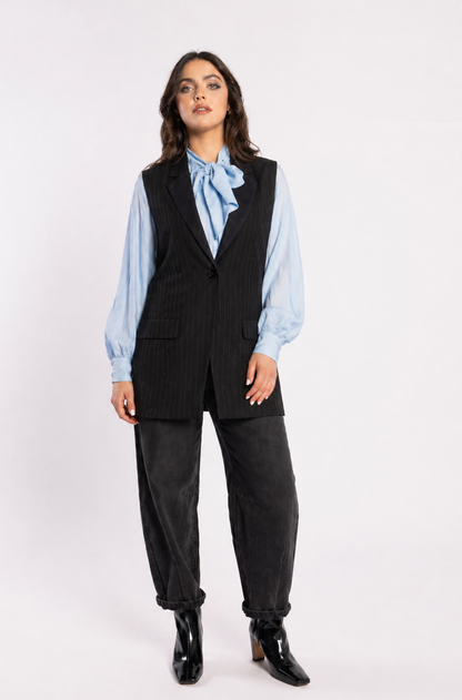 Au Lait Waistcoat - Noir Stripe