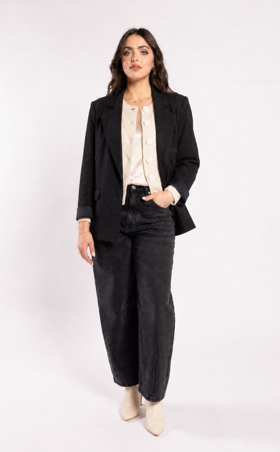 5079 - Espresso Blazer - Noir Stripe