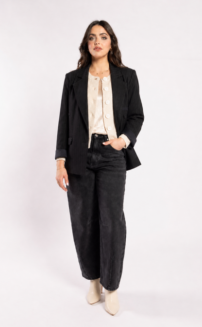 5079 - Espresso Blazer - Noir Stripe