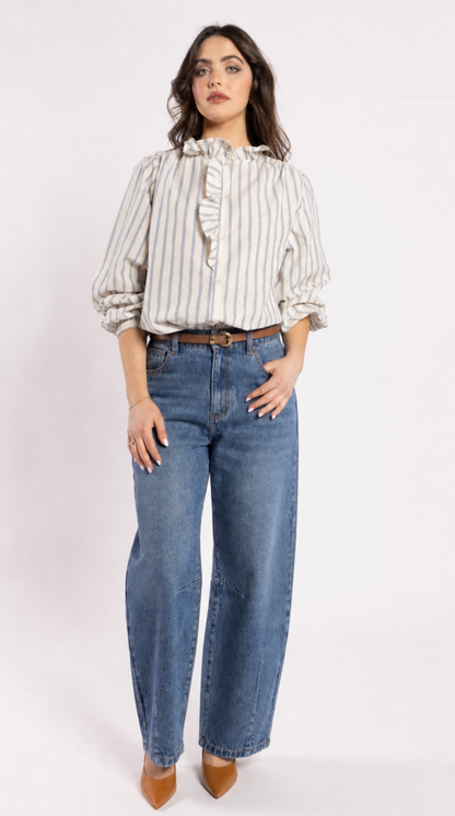 1330 - Cest La Vive Blouse - Metallic Stripe