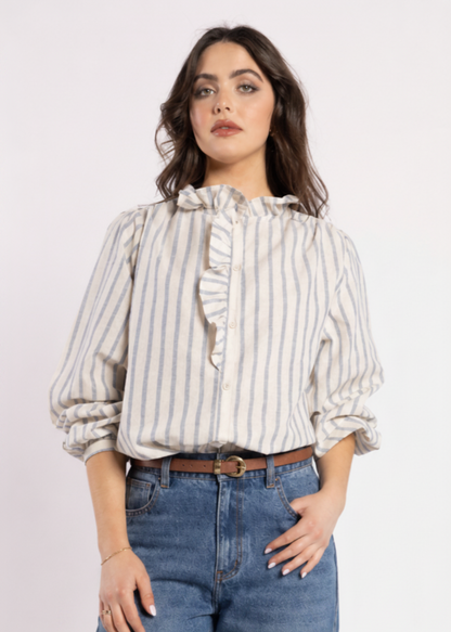 1330 - Cest La Vive Blouse - Metallic Stripe