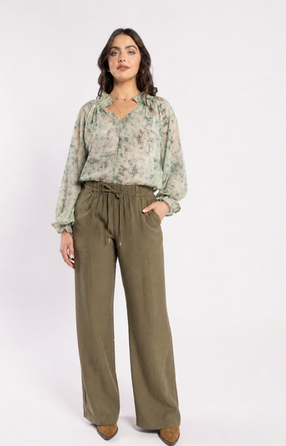 1322 - Bon Blouse - Fossil Print
