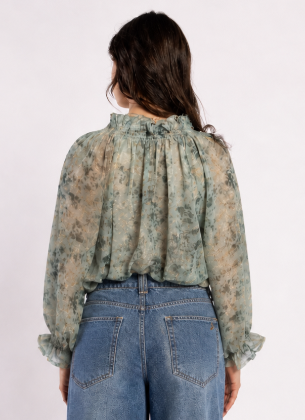 1322 - Bon Blouse - Fossil Print