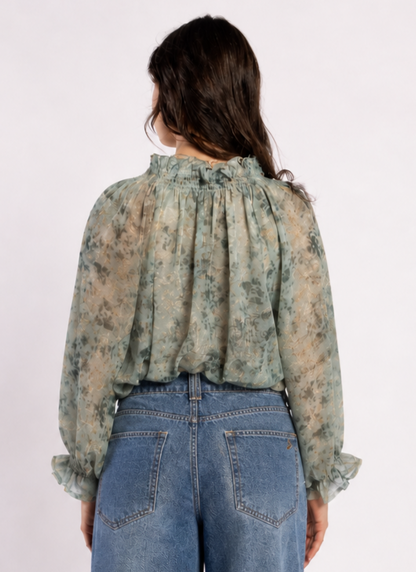 1322 - Bon Blouse - Fossil Print