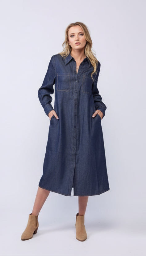 2211 - Denver Dress - Dark Denim