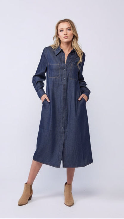 2211 - Denver Dress - Dark Denim
