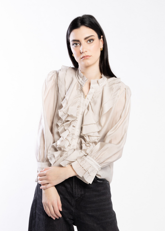 1302L - Willow Blouse - Tan