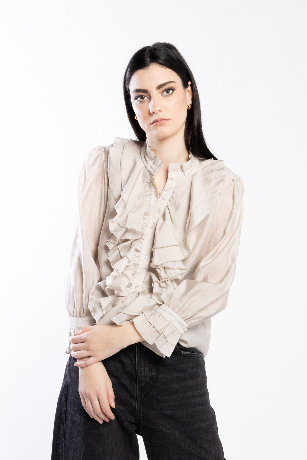 1302L - Willow Blouse - Tan