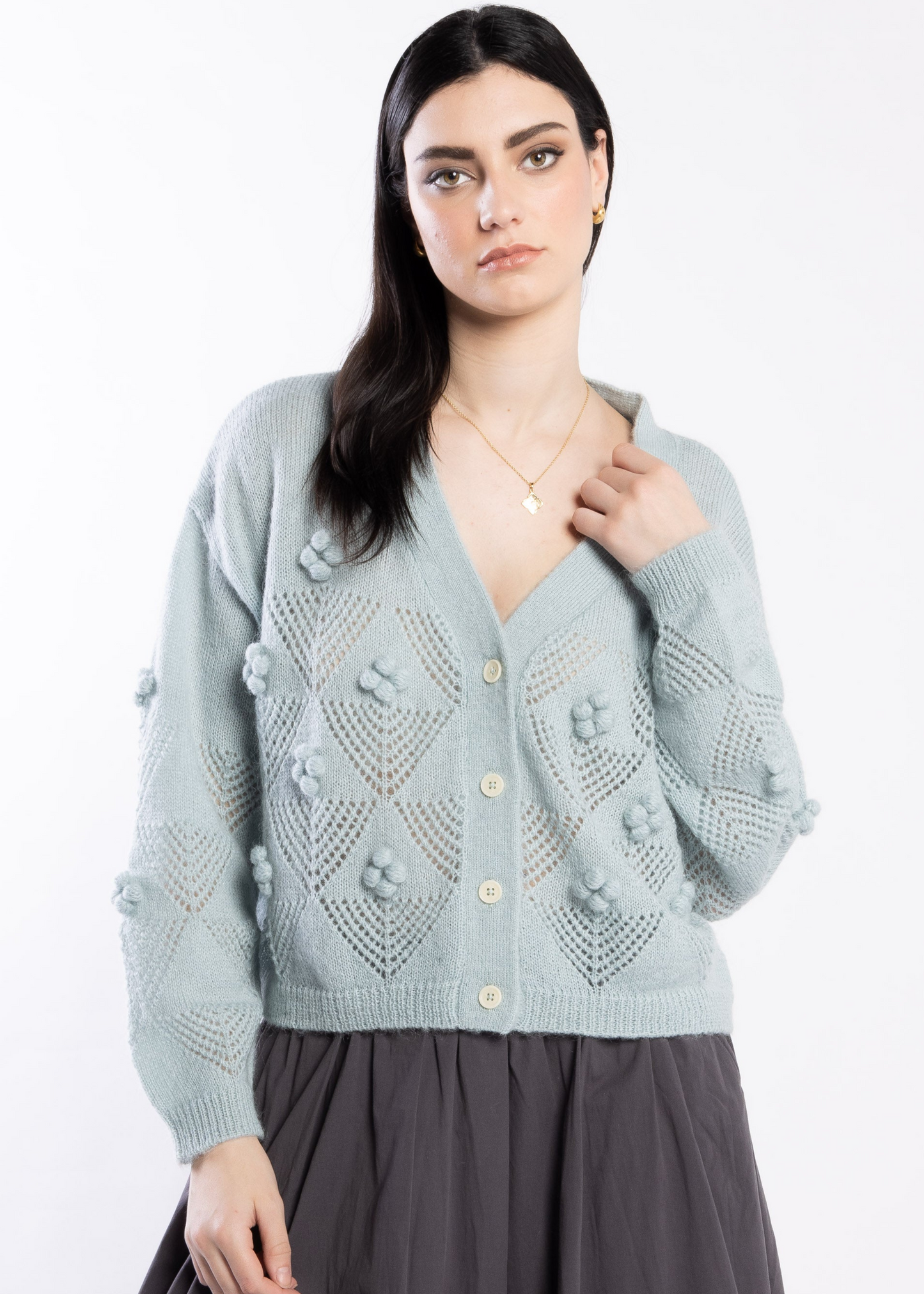 LOUGHLIN - 3076L - Thea Cardi - Duck Egg