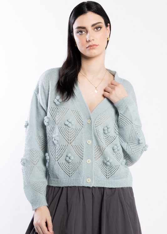 LOUGHLIN - 3076L - Thea Cardi - Duck Egg
