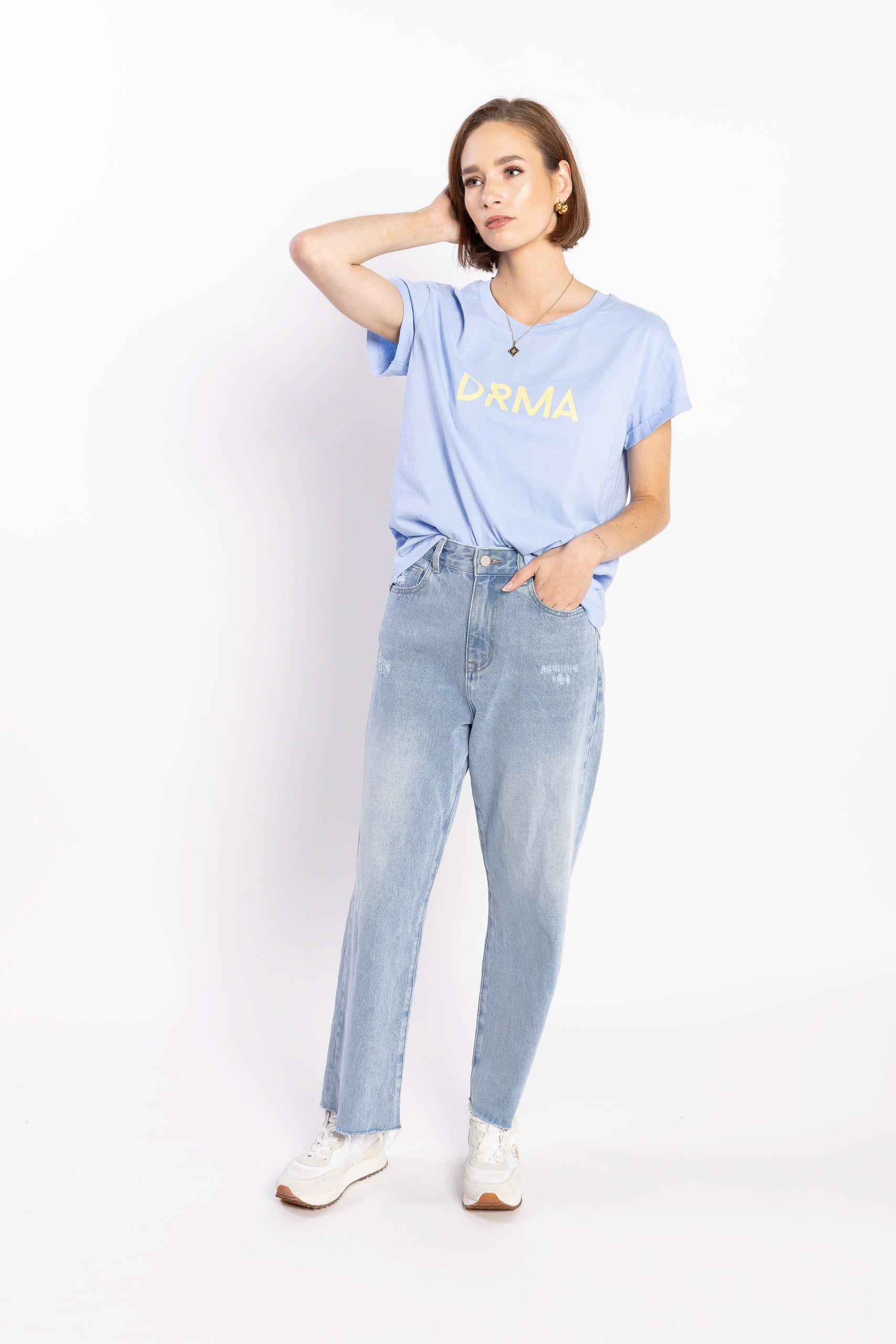 1131 - Drma Zoe Tee - Blue/Lemon