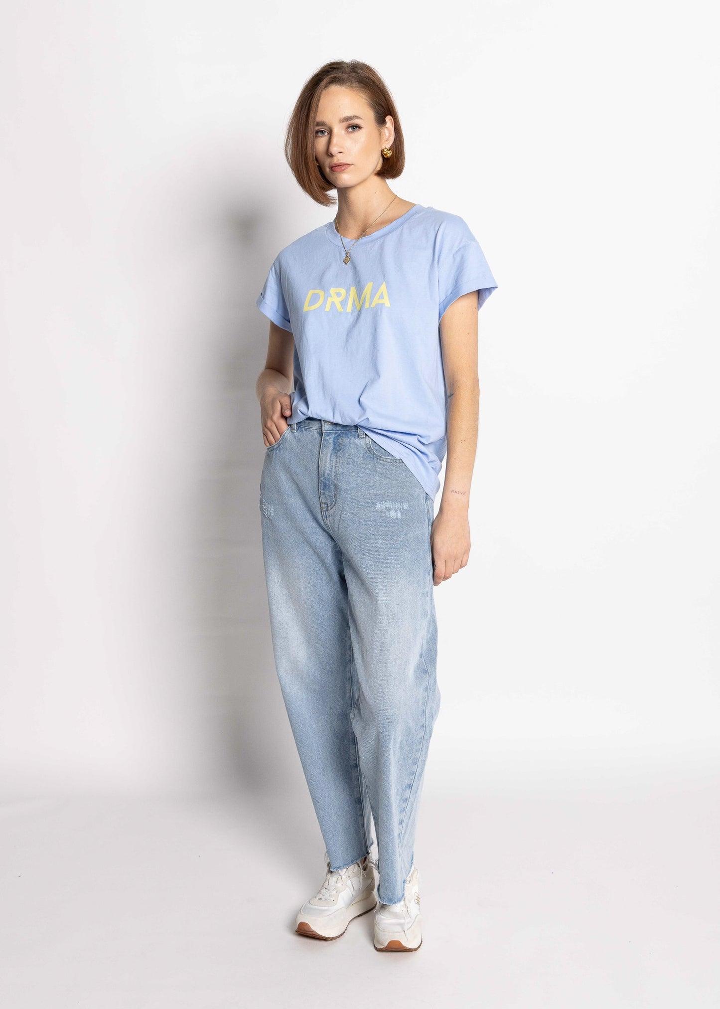 1131 - Drma Zoe Tee - Blue/Lemon
