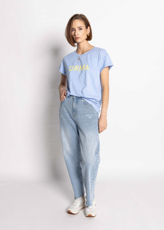 1131 - Drma Zoe Tee - Blue/Lemon