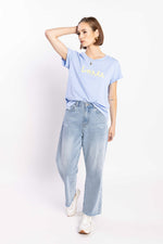 1131 - Drma Zoe Tee - Blue/Lemon