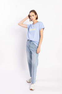 1131 - Drma Zoe Tee - Blue/Lemon