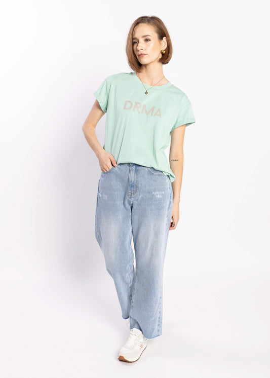 1131 - Drma Zoe Printed Tee - Aspen Green/Grey