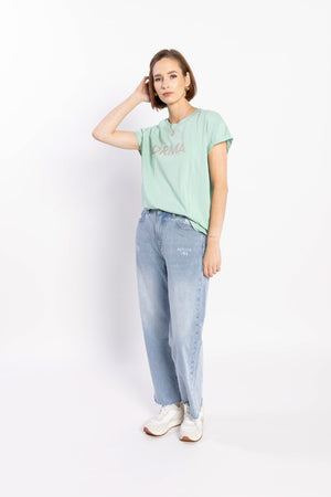 1131 - Drma Zoe Printed Tee - Aspen Green/Grey