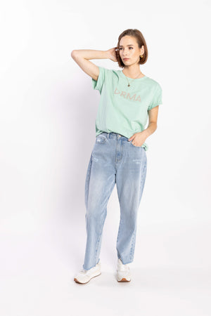 1131 - Drma Zoe Printed Tee - Aspen Green/Grey