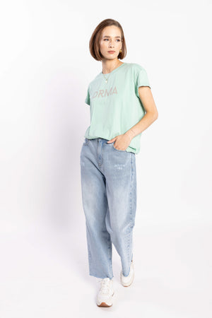 1131 - Drma Zoe Printed Tee - Aspen Green/Grey