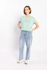 1131 - Drma Zoe Printed Tee - Aspen Green/Grey