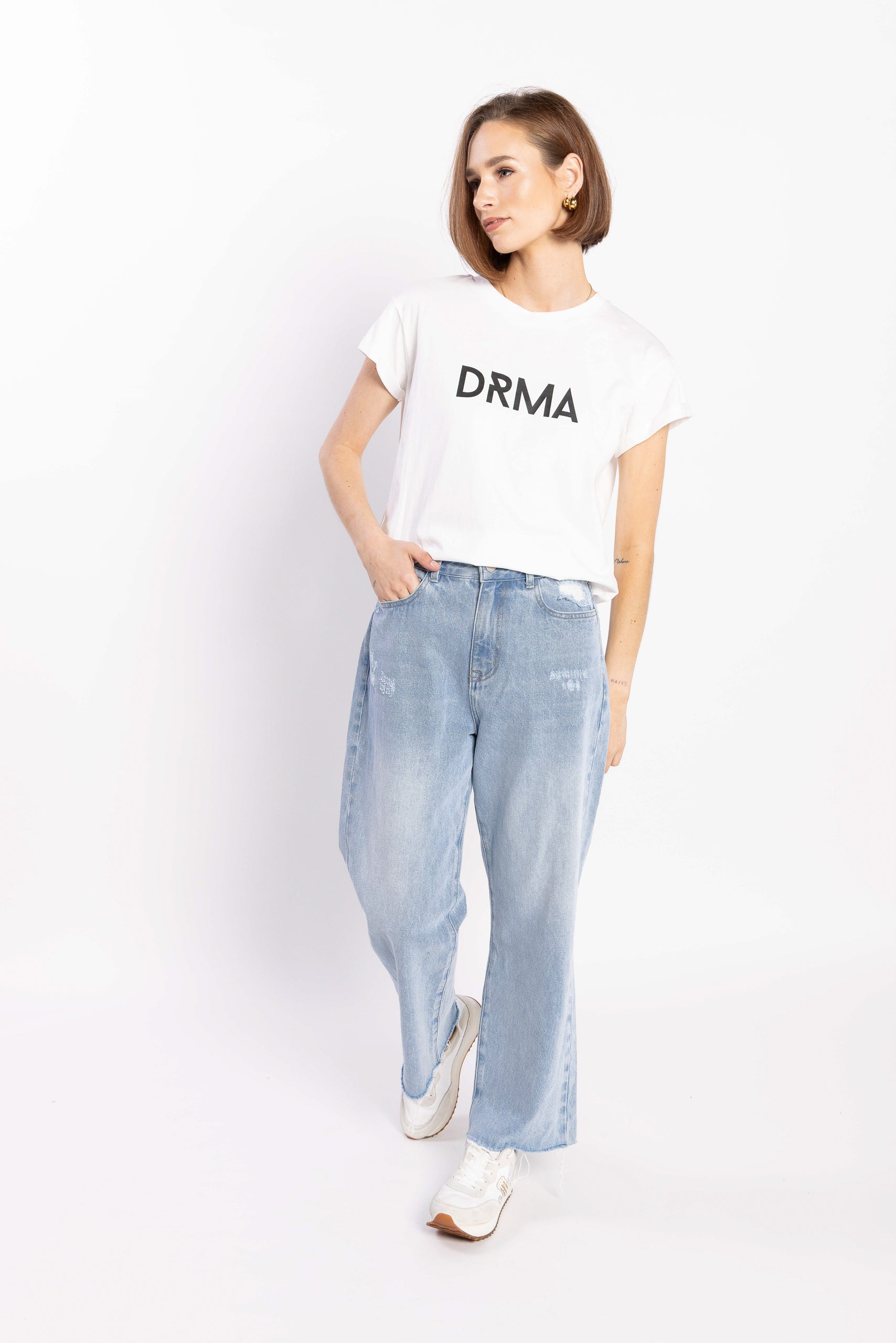 1131 - Drma Zoe Tee - White/Black